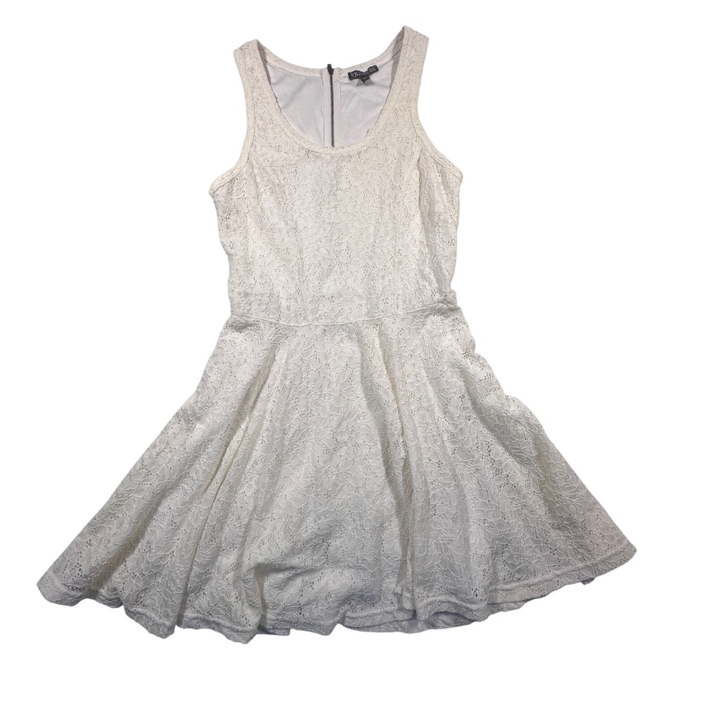 Express Off White Lace Dress Sleeveless Fit and Flare‎ Party Cocktail Cream S